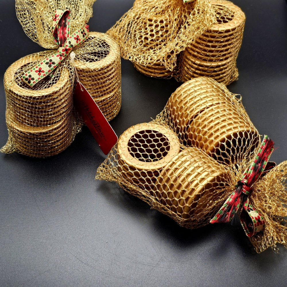 Holiday Time Festive Gold Napkin Rings